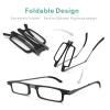 SKYOLUY Case Upgrade Ultra-light and Thin Foldable Reading Glasses Folding Readers for Men Women Compact Portable Rectangle Eyewear Case (Black, 2.5) view 2