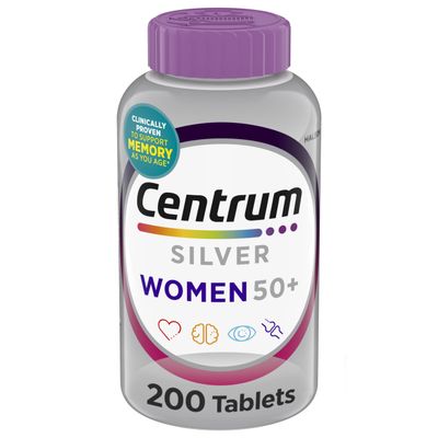 Centrum Silver Women's Multivitamin for Women 50 Plus, Multivitamin/Multimineral Supplement with Vitamin D3, B Vitamins, Non-GMO Ingredients, Supports Memory and Cognition in Older Adults - 200 Ct
