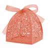 Auto-plaza 50 Pieces Beauty Laser Cut Favor Boxes DIY Wedding Birthday Gift Candy Boxes with Ribbons (Pink) view 1