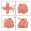 Auto-plaza 50 Pieces Beauty Laser Cut Favor Boxes DIY Wedding Birthday Gift Candy Boxes with Ribbons (Pink) view 2