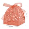 Auto-plaza 50 Pieces Beauty Laser Cut Favor Boxes DIY Wedding Birthday Gift Candy Boxes with Ribbons (Pink) view 3