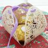 Auto-plaza 50 Pieces Beauty Laser Cut Favor Boxes DIY Wedding Birthday Gift Candy Boxes with Ribbons (Skyblue) view 4