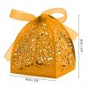 Auto-plaza 50 Pieces Beauty Laser Cut Favor Boxes DIY Wedding Birthday Gift Candy Boxes with Ribbons (Gold) view 3