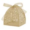 Auto-plaza 50 Pieces Beauty Laser Cut Favor Boxes DIY Wedding Birthday Gift Candy Boxes with Ribbons (Beige) view 1