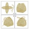 Auto-plaza 50 Pieces Beauty Laser Cut Favor Boxes DIY Wedding Birthday Gift Candy Boxes with Ribbons (Beige) view 2