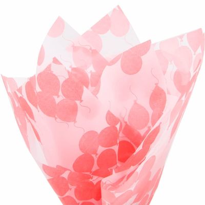 PMLAND Premium Quality Gift Wrap Printed Tissue Paper - Pink Balloons Patterned - 15 Inches X 20 Inches 60 Sheets