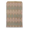 300 Qty 6" x 9" Decorative Flat Paper Gift Bags - Baby-Blue Leaf Pattern on Brown Kraft Bags - For Sales/Treats/Parties Cookies/Gifts - N'icePackaging view 1