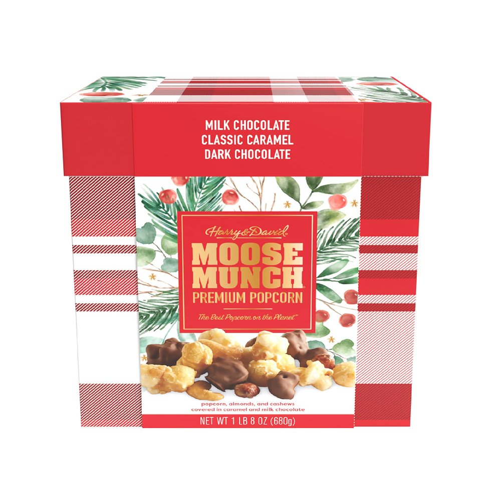 NEW HOLIDAY CONTAINER- Harry & David Classics Moose Munch Popcorn Gift Box
