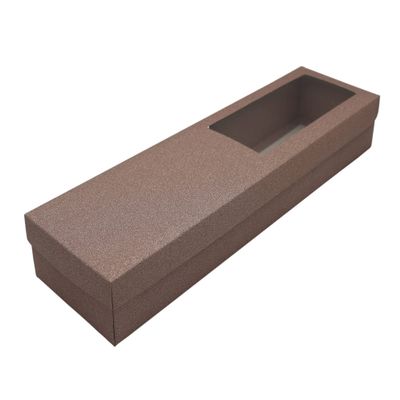 FELANAS 6 Pack Cute Cardboard Long Boxes Acetate Window for Fresh Flowers | Gift Boxes Window for Anniversaries, Weddings, Christmas | 12 x 43 x 6.6 CM : 5" x 17" x 2.5" | Frosty Purple