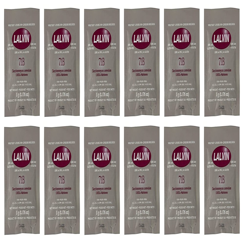 Lalvin 71B Active Dry Wine Yeast - Pack of 12 - Sold by North Mountain Supply