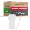 7 Inch White Plastic Disposable Forks, Pack of 1000 - Heavy Duty, BPA-Free, Recyclable Cutlery, Perfect for Weddings, Parties, Catering, and Everyday Use, Bulk Durable Forks for All Occasions view 1