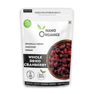 Admart Namo Organics - Dried Whole Cranberry (Bold) - 400 Gm (Pack of 2) - (Gluten Free, Vegan & Non GMO) Organic Cranberries Dry Fruits