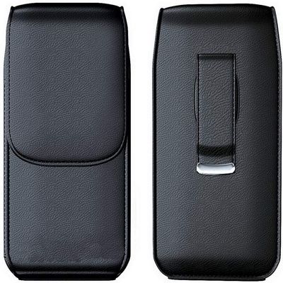 (BLACK-V1-PL) Large Premium Classic Style Pouch case with Belt Clip for Freestyle Libre/Libre 2 with Protective case (Cover) on