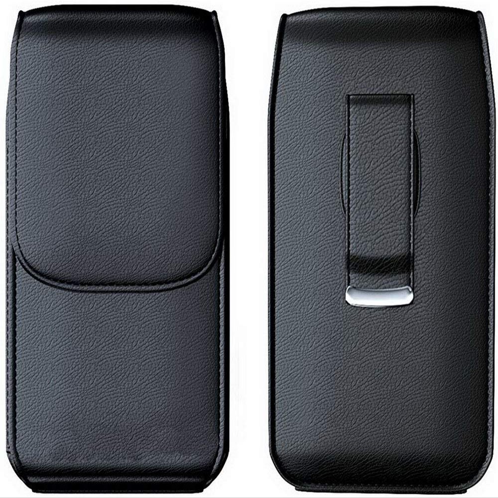 (BLACK-V1-PL) Large Premium Classic Style Pouch case with Belt Clip for Freestyle Libre/Libre 2 with Protective case (Cover) on