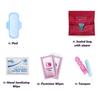 3 x Menstrual All-in-One Kits - Assorted Colors | Convenience on The Go | Single Period Kit Packs | Individually Wrapped Feminine Hygiene Products (Green Ferns/Red Purse/Under The Sea) view 2