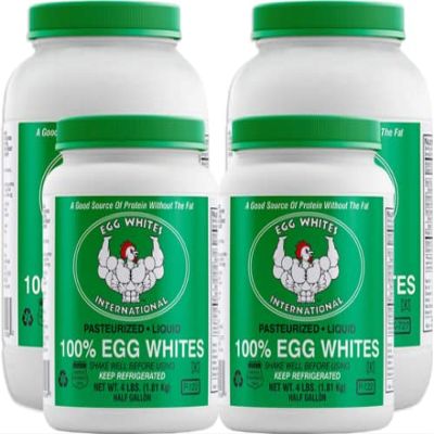 Egg Whites International 100% Pure Liquid Egg White Protein Designed to Drink. Now 100% CAGE Free (2 Gallons 2 Half Gallons)