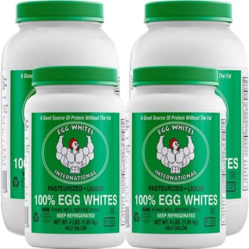 Egg Whites International 100% Pure Liquid Egg White Protein Designed to Drink. Now 100% CAGE Free (2 Gallons 2 Half Gallons)