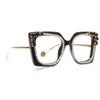 bullabulling Diamonds Cat Eye Blue Light Blocking Glasses Women Oversize Frame Reading Eyewear (Black diamond, 2.0) view 4