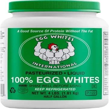 Egg Whites International 100% Pure Liquid Egg White Protein Designed to Drink. NOW 100% CAGE FREE. Priority Mail for AK & HI (1 Half Gallon & Pump)
