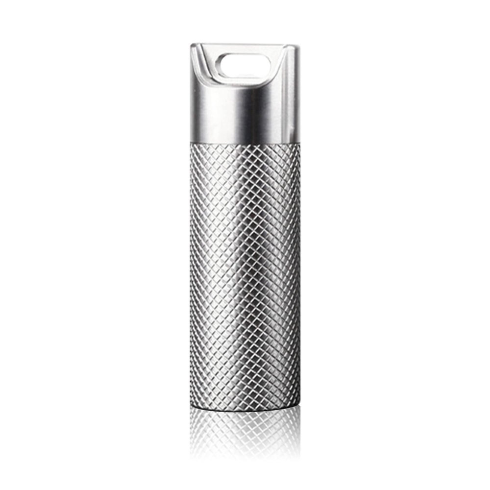 WANERSEN Titanium Waterproof Pill Case EDC Container Capsule Case Outdoor Camping Metal Box, Large