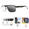 bestsight1936 Men Auto Gray Nerd Geek Reading Glass UV400 Sunglass view 2