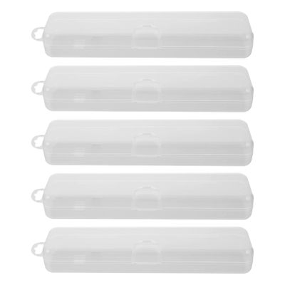 5pcs Portable Travel Toothbrush Cases Plastic Protective Covers for and Organization Easy Open Design for Clean Travel Storage