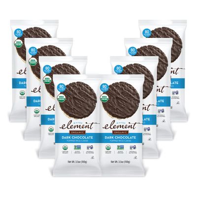 Element Snacks - Dark Chocolate Rice Cakes (Pack of 8), All-Natural Rice, Organic Healthy Snacks for Kids or Adults, Non GMO, Certified Gluten-Free and Kosher