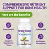 Strong Bone Support Supplement  22-in-1 Calcium, Magnesium & Vitamin D3 + K2 Formula with Glucosamine & Zinc, Enhanced Absorption Skeletal Health Capsules, 180 Veg Caps | NEW ROOTS HERBAL view 2