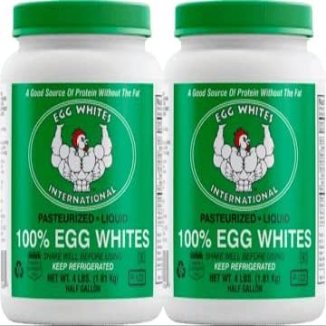 Egg Whites International 100% Pure Liquid Egg White Protein Designed to Drink. Now 100% CAGE Free (2 Half Gallons)
