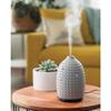 Airome Gray Hobnail Medium Ceramic Essential Oil Diffuser|100 mL Humidifying Ultrasonic Aromatherapy Diffuser 8 Colorful LED Lights, Intermittent & Continual Mist, Auto Shut-Off view 3