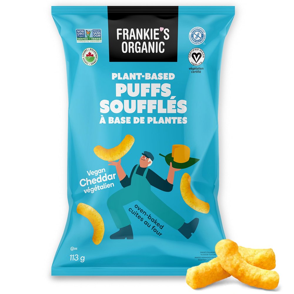 Frankie's Organic Plant Based Cheddar Puffs, 113 GR