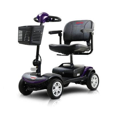 4 Wheel Electric Mobility Scooter - Max Speed 4.97 Mph, Max Load 265lbs Wheelchair Device for Travel, Adults, Elderly - Purple