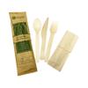 25 Count | KingSeal FSC Certified Disposable Wood Cutlery Kits, Bulk Pack, Sustainably Sourced - Spoon, Fork, Knife with Bleach-Free Napkin - 1 Bag of 25 Sets view 1
