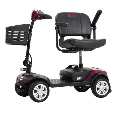 4 Wheel Electric Mobility Scooter - Max Speed 4.97 Mph, Max Load 265lbs Wheelchair Device for Travel, Adults, Elderly - Plum