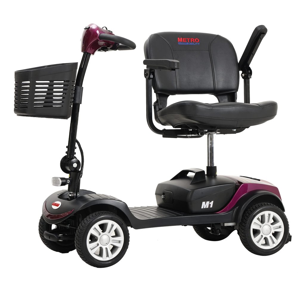 4 Wheel Electric Mobility Scooter - Max Speed 4.97 Mph, Max Load 265lbs Wheelchair Device for Travel, Adults, Elderly - Plum