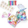 Cherodada Cellophane Treat Bags, 5x7 Inch Iridescent Cellophane Bags with Thank You Stickers and Twist Ties, Celebrations Baby Showers Weddings Birthday Party Gift Wrapping(Pack of 100) view 1
