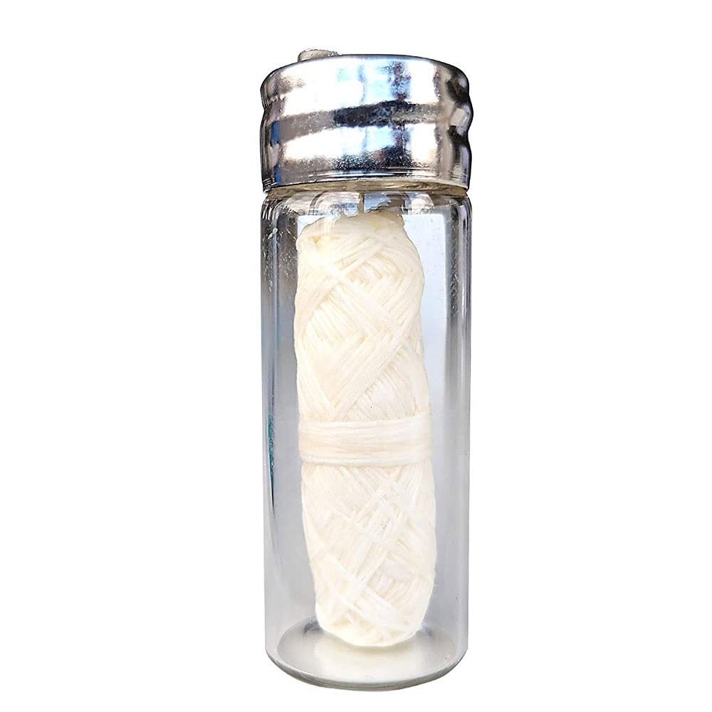 Biodegradable Dental Floss with a Refillable Glass Holder Mint Flavored