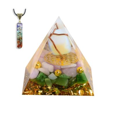 ZTBH Crystal Pyramid Orgone Energy Pyramid, Meditation Pyramid for Car Ornaments Home Decoration Healing Crystals (Color : 19, Size : 6cm)