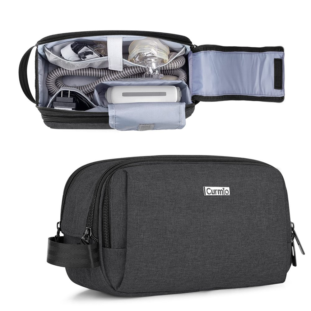 CURMIO CPAP Travel Bag Compatible with ResMed AirMini Machine, Portable CPAP Supplies Carrying Case Storage Bag, Black (Empty Bag Only, Patent Pending)