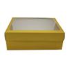 FELANAS Frosty Glossy Gift Boxes with Acetate | Gift Wrap Box for Birthday, Christmas, Graduation Gifts, Flowers, Cake | 33.5 x 25.5 x 11.5 CM : 13.4" x 10" x 4.5" | Frosty Gold Glossy view 2