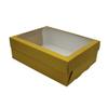 FELANAS Frosty Glossy Gift Boxes with Acetate | Gift Wrap Box for Birthday, Christmas, Graduation Gifts, Flowers, Cake | 33.5 x 25.5 x 11.5 CM : 13.4" x 10" x 4.5" | Frosty Gold Glossy view 3