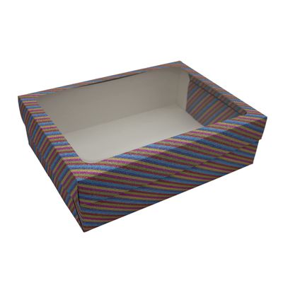FELANAS Frosty Glossy Gift Boxes with Acetate | Gift Wrap Box for Birthday, Christmas, Graduation Gifts, Flowers, Cake | 33.5 x 25.5 x 11.5 CM : 13.4" x 10" x 4.5" | Frosty Rainbow Glossy
