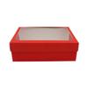 FELANAS Frosty Glossy Gift Boxes with Acetate | Gift Wrap Box for Birthday, Christmas, Graduation Gifts, Flowers, Cake | 33.5 x 25.5 x 11.5 CM : 13.4" x 10" x 4.5" | Frosty Red Glossy view 2