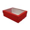 FELANAS Frosty Glossy Gift Boxes with Acetate | Gift Wrap Box for Birthday, Christmas, Graduation Gifts, Flowers, Cake | 33.5 x 25.5 x 11.5 CM : 13.4" x 10" x 4.5" | Frosty Red Glossy view 3