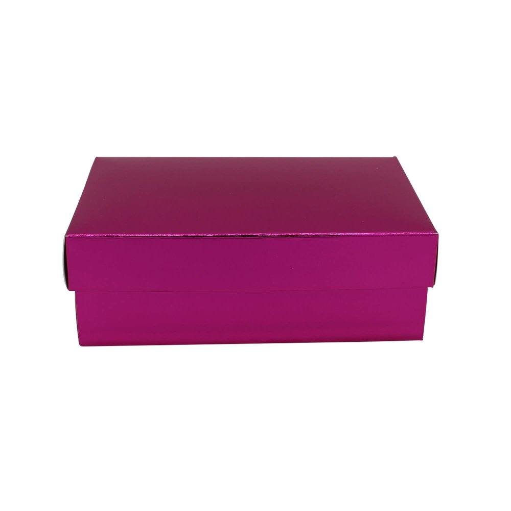 FELANAS Frosty Glossy Gift Boxes with Lid | Gift Wrap Box for Birthday, Christmas, Graduation Gifts, Flowers, Cake | 11 x 19 x 6 CM : 4.5" x 7.5" x2.5" | Metal Fucsia Glossy