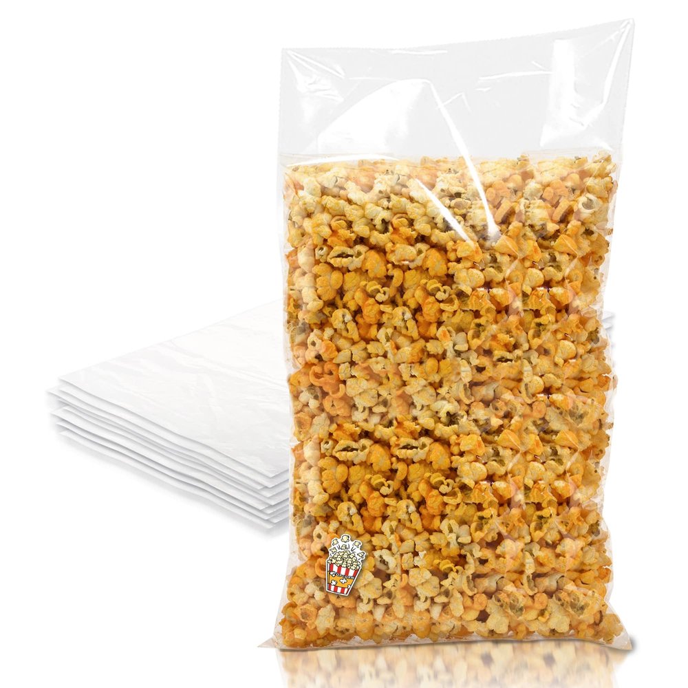 PUREVACY 1000 Clear Side Gusseted Plastic Bags - 10 x 8 x 24 Inch. Leakproof Treat Bags for Gifts, Favors, Baked Goods