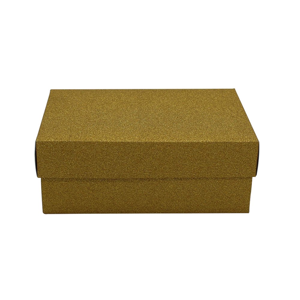FELANAS Frosty Glossy Gift Boxes with Lid | Gift Wrap Box for Birthday, Christmas, Graduation Gifts, Flowers, Cake | 11 x 19 x 6 CM : 4.5" x 7.5" x2.5" | Frosty Gold Glossy