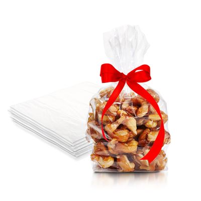 PUREVACY Clear 6x3x15 Inch, 1000 Pack Gusseted Poly Bags for Packaging, Gift, Fruits & Grains