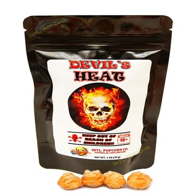 DEVIL'S HEAT Challenge  Made with the Hottest Pepper on Earth!  Popcorn Challenge! New! Spicy Food Challenge! Can You Finish the Bag?