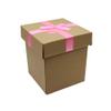 FELANAS 6 Pack Cardboard Gift Boxes Large Gift Boxes with Ribbon | Wrapping Clothing Boxes for Gifts, Mailing, Clothes, Robe | 16 x 17 x 19 CM : 6.5" x 6.5" x 7.5" | Light Pink Ribbon view 1